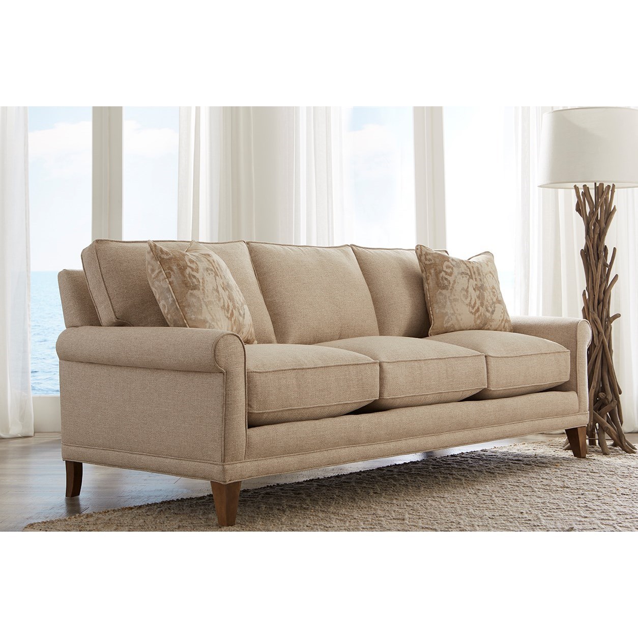 Rowe My Style II Customizable Sofa Sleeper with Rolled Arms, Shaped